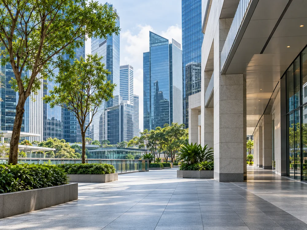 Buildings and streets in Singapore’s city centre